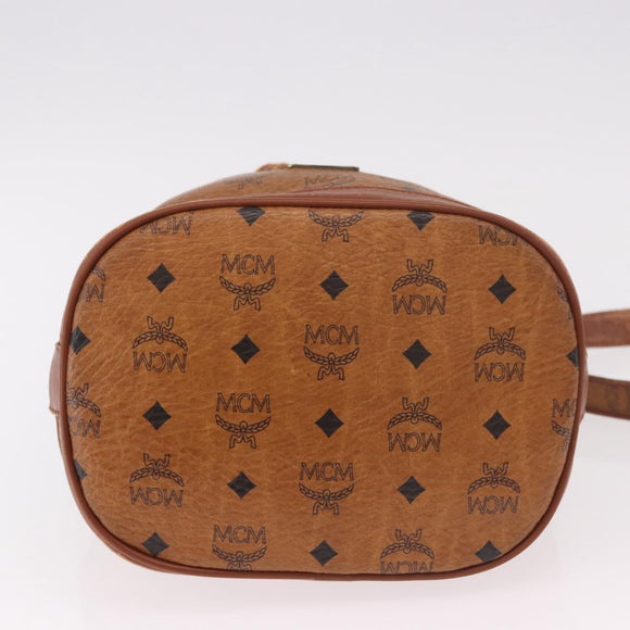 MCM Vicetos Logogram Shoulder Bag PVC Brown Gold Auth 190567