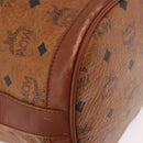 MCM Vicetos Logogram Shoulder Bag PVC Brown Gold Auth 190567-9