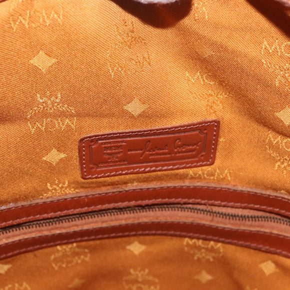MCM Vicetos Logogram Shoulder Bag PVC Brown Gold Auth 190567