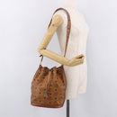 MCM Vicetos Logogram Shoulder Bag PVC Brown Gold Auth 190567-23
