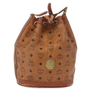 MCM Vicetos Logogram Shoulder Bag PVC Brown Gold Auth 190567-13