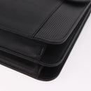 SAINT LAURENT Shoulder Bag Leather Black Gold Auth 190568-14