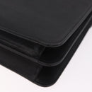 SAINT LAURENT Shoulder Bag Leather Black Gold Auth 190568-16