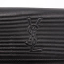 SAINT LAURENT Shoulder Bag Leather Black Gold Auth 190568-17