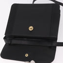 SAINT LAURENT Shoulder Bag Leather Black Gold Auth 190568-10