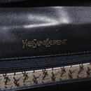 SAINT LAURENT Shoulder Bag Leather Black Gold Auth 190568-18