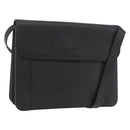 SAINT LAURENT Shoulder Bag Leather Black Gold Auth 190568-1