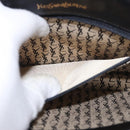 SAINT LAURENT Shoulder Bag Leather Black Gold Auth 190568-12