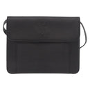 SAINT LAURENT Shoulder Bag Leather Black Gold Auth 190568-13