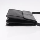 SAINT LAURENT Shoulder Bag Leather Black Gold Auth 190568-3