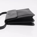 SAINT LAURENT Shoulder Bag Leather Black Gold Auth 190568-4