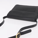 SAINT LAURENT Shoulder Bag Leather Black Gold Auth 190568-6