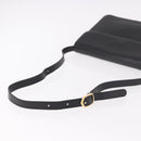 SAINT LAURENT Shoulder Bag Leather Black Gold Auth 190568-7