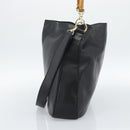 GUCCI Bamboo Hand Bag Leather 2way Black Gold 001 1577 Auth 190569-5