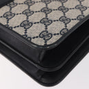 GUCCI GG Supreme Hand Bag PVC Navy Gold Auth 190570-16
