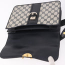GUCCI GG Supreme Hand Bag PVC Navy Gold Auth 190570-10