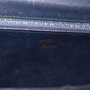 GUCCI GG Supreme Hand Bag PVC Navy Gold Auth 190570-18