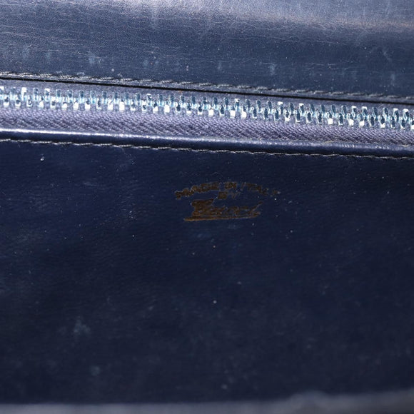 GUCCI GG Supreme Hand Bag PVC Navy Gold Auth 190570