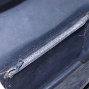 GUCCI GG Supreme Hand Bag PVC Navy Gold Auth 190570-19