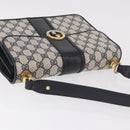 GUCCI GG Supreme Hand Bag PVC Navy Gold Auth 190570-6