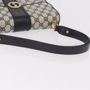 GUCCI GG Supreme Hand Bag PVC Navy Gold Auth 190570-7