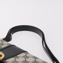 GUCCI GG Supreme Hand Bag PVC Navy Gold Auth 190570-8