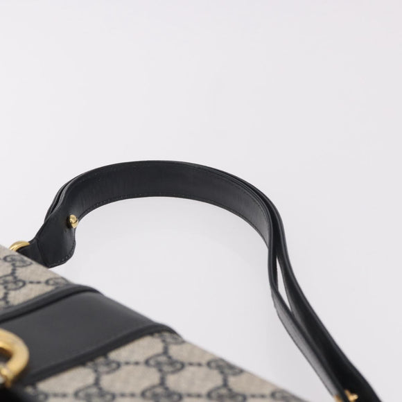 GUCCI GG Supreme Hand Bag PVC Navy Gold Auth 190570