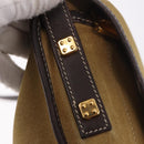 LOEWE Anagram Shoulder Bag Suede Beige Gold Auth 190571-18