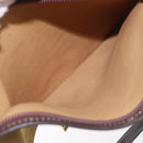 LOEWE Anagram Shoulder Bag Suede Beige Gold Auth 190571-23