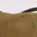 LOEWE Anagram Shoulder Bag Suede Beige Gold Auth 190571-3