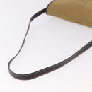 LOEWE Anagram Shoulder Bag Suede Beige Gold Auth 190571-8