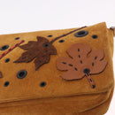 PRADA Shoulder Bag Suede Beige Silver Auth 190573-19