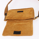 PRADA Shoulder Bag Suede Beige Silver Auth 190573-20