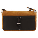 PRADA Shoulder Bag Suede Beige Silver Auth 190573-2