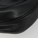 LOEWE Anagram Shoulder Bag Leather Black Gold Auth 190574-8