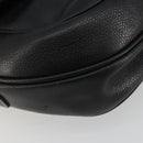 LOEWE Anagram Shoulder Bag Leather Black Gold Auth 190574-15