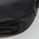 LOEWE Anagram Shoulder Bag Leather Black Gold Auth 190574-16