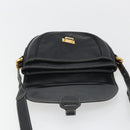 LOEWE Anagram Shoulder Bag Leather Black Gold Auth 190574-9
