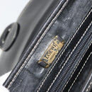 LOEWE Anagram Shoulder Bag Leather Black Gold Auth 190574-10