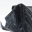LOEWE Anagram Shoulder Bag Leather Black Gold Auth 190574-21