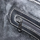 LOEWE Anagram Shoulder Bag Leather Black Gold Auth 190574-22