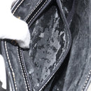 LOEWE Anagram Shoulder Bag Leather Black Gold Auth 190574-12