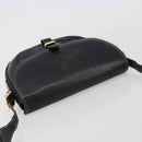 LOEWE Anagram Shoulder Bag Leather Black Gold Auth 190574-6