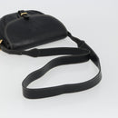 LOEWE Anagram Shoulder Bag Leather Black Gold Auth 190574-7