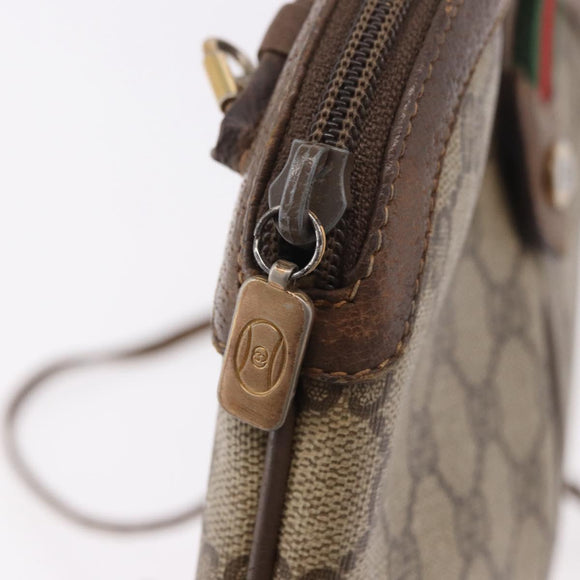 GUCCI GG Supreme Shoulder Bag PVC Beige Gold 904 02 Auth 190576