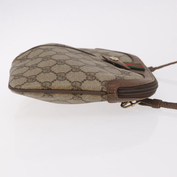 GUCCI GG Supreme Shoulder Bag PVC Beige Gold 904 02 Auth 190576