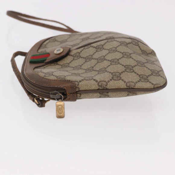 GUCCI GG Supreme Shoulder Bag PVC Beige Gold 904 02 Auth 190576