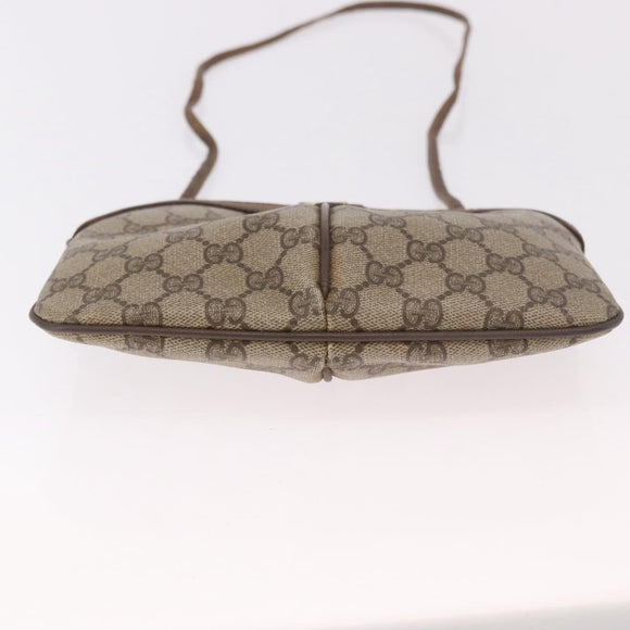 GUCCI GG Supreme Shoulder Bag PVC Beige Gold 904 02 Auth 190576