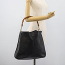 GUCCI Bamboo Hand Bag Leather Black Gold 001 1908 Auth 190578-21