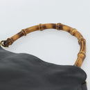 GUCCI Bamboo Hand Bag Leather Black Gold 001 1908 Auth 190578-8
